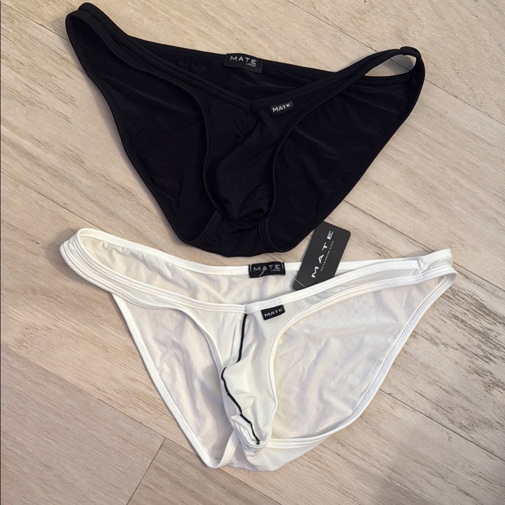 Men's Black and White Briefs
